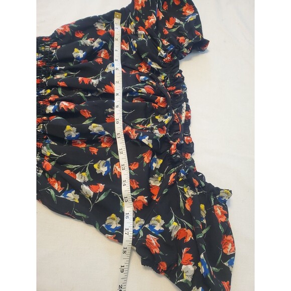 Vintage Fashion Magazine Tulip Print Off Shouldler Peasant Blouse Top Size Small - Picture 8 of 9